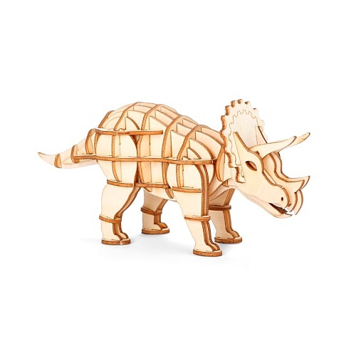 Kikkerland Triceratopes 3D Houten Puzzel