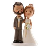 dekora Bruidspaar figuur voor bruidstaart - Hars decoratie 14 cm