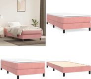 vidaXL Boxspringbed Roze Fluweel 90x190 cm