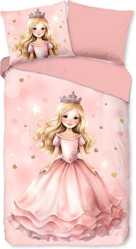 Good Morning Disney Princess dekbedovertrek 1-persoons 140x200/220 cm Roze Katoen renforce