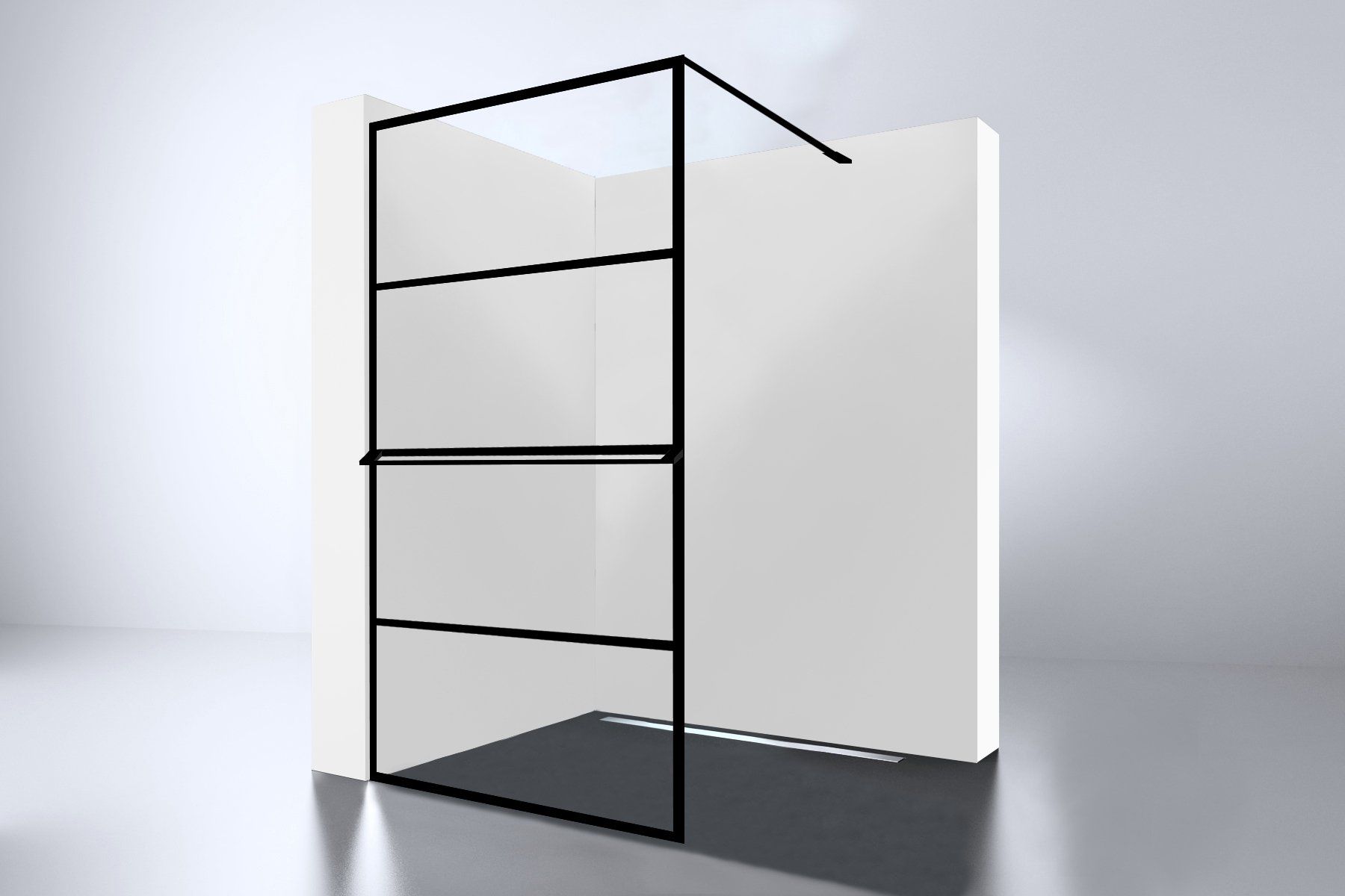 Best-Design Noire 900 screen Walk-In Douchewand - 90 x 200 cm - Glas