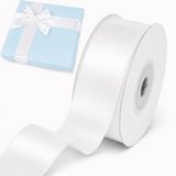 Decoraparty Satijnen lint wit 25 mm, 25 m