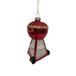 Barbecue 10cm en verre, couleur rouge 1 pièce