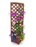 Merkloos Relaxdays Plantenbak met klimrek - 180x55x51 cm - bruin
