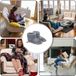 BeltAvenue Holding B.V. 2 paires de coussinets chauffants pour pieds, pantoufles et chauffe-pieds électriques, pantoufles, chaussures chauffantes, rechargeables, USB, pour adultes, femmes et hommes (gris, rose)