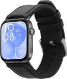 kwmobile Horlogeband Geschikt voor Huawei Watch Fit 3 / Fit 4 - Armband van Leer in Zwart
