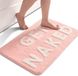 QJHOMO Roze en witte badkamermat Leuke badmat Antislip wasbare badmat Grappige badmat Zachte microvezel douchemat Absorberend badkamertapijt 50 x 80 cm