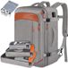 SWGOTA Bagage cabine sacs à dos pour l'avion Sacs à dos de voyage Sacs à dos pour ordinateur portable pour femmes Sacs à dos pour hommes Sacs de voyage pour femmes Petite bagage Set de 4 pièces - Sac de voyage Set de 4 pièces, gris