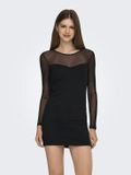 ONLY Meisjes Mini jurk ONLHEART-BECKI L/S MIX BODYCONDRESS WVN Zwart M