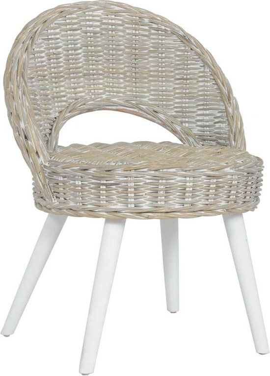 vidaXL Fauteuil kubu rattan wit