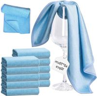 Polishing cloths for wine glasses - set of 10, 40 x 70 cm, reusable cloths for shiny glasses, non-damaging and effective for both white and red wine
