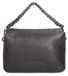 Black B UNICA Sac bandoulière pour femme en cuir véritable