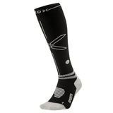 STOX Energy Socks Sportsokken Heren - Compressiekousen Zwart / Lichtgrijs - Compressie Sokken Sport - Maat L: 43-47 - 1 Paar