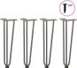 Pieds épingle pour table basse 4 pcs 42 cm acier massif naturel