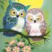 Diamond Pracht Creatives Diamond Painting Set, Uilen, Knutselset, Glittersteentjes, Kinderen 5+