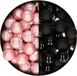 Othmar Decorations Bv Mini boules de Noël - 48x pièce - noir et rose clair - 2,5 cm - verre