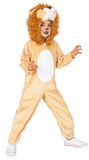 Rubies Leeuwenkostuum met geluid voor jongens en meisjes, jumpsuit met capuchon, staart en soundbox, dierenkostuums voor kinderen, voor carnaval, cosplay en feestjes