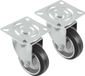 AMIG zwenkwiel/transportwiel - 2x - D100mm - rubber - 90kg draagvermogen - rollager