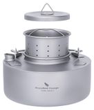 Elzusha - Ultralichte Titanium bouilloire 700ml avec filtre pour camping