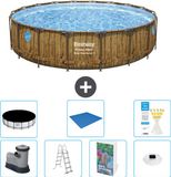 Bestway Rond Power Steel Swim Vista Zwembad - Houtprint - 549 x 122 cm