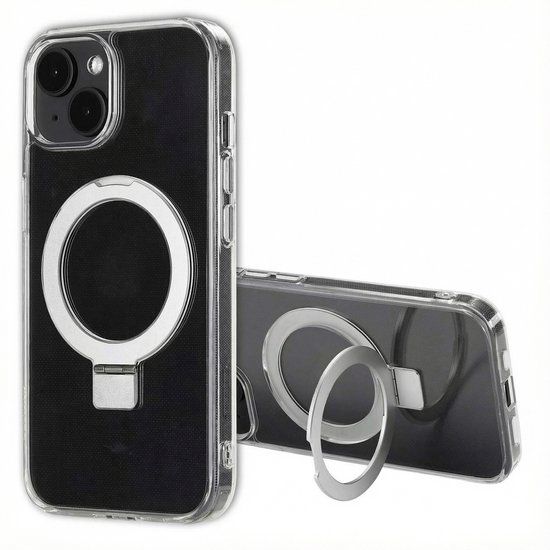 Accezz Hoesje - Geschikt voor Apple iPhone 14 - Ring Stand Backcover geschikt voor MagSafe - Transparant