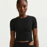 Nike Zenvy Dri-Fit IB8964-010, top met korte mouwen voor dames, zwart/cool grijs, maat S