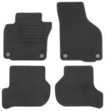 AD Tuning textiel vloermatten voor VW Golf 6 (10/2008-07/2013) | 4-delig, 100% passend, textiel, zwart, randgefestonneerd, met ronde drukknop, bevestiging aan beide zijden
