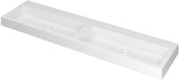 Wastafel INK Momento Dubbele Wastafel Mat Wit Polystone 1800x450x90 mm