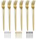 Ibenzoa® Fourchettes à dessert en titane doré, set de 6, 16,5 cm