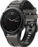 By Qubix - Geschikt voor Garmin bandje - 26mm Quickfit - leer + siliconen bandje - Grijs - Geschikt voor Garmin Epix Pro Gen 2 (51mm) / Quatix 7X / 6X & Tactix 7 (pro)