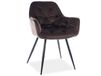 Chaise de salle à manger en velours cerise et polyester