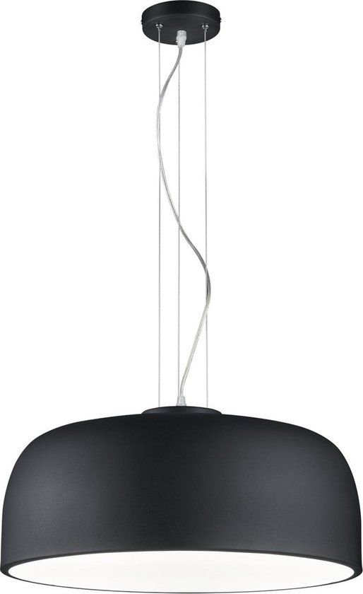 TRIO BARON Hanglamp - Mat Zwart - E27 - 1-lichts - Dimbaar