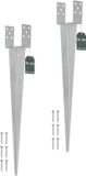 KOTARBAU® 2 Stuks Grondanker, Paalhouder, 0-160 mm, Verzinkt Staal, 70 cm, Zilver, Verstelbare Paalhouder, Paalvoet, Paalsteun, Paalanker, voor Tuinconstructies