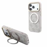Guess hoesje - Geschikt voor iPhone 17 Pro Max en iPhone 18 Pro Max - Geschikt voor MagSafe - Ringstandaard - Roze