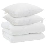 VidaXL Winter Dekbed met Kussen 3-delig Wit Microvezel