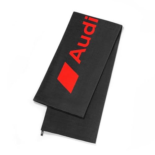 Audi 3132302200 Strandlaken Handdoek 80x180cm Badhanddoek Strandhanddoek, Grijs, Met Rood Audi Sport Opschrift