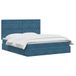 vidaXL - Bed met opbergruimte en matras - Donkerblauw - 160 x 200 cm - Fluweel