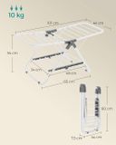 Songmics Compact Opvouwbaar Droogrek - 2 Vleugels - 44 x 101 x 54 cm - Wit