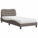 vidaXL Lit avec matelas "Hvar" tissu taupe 90x200 cm