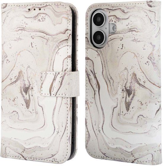 imoshion Design Bookcase voor de Apple iPhone 16 - Sandy Marble