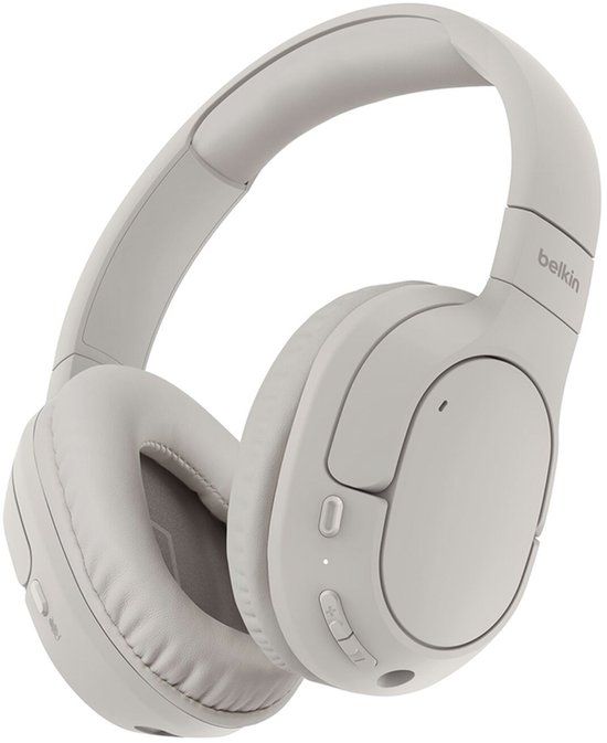 Belkin SoundForm Surround - Draadloze Bluetooth 5.4 Hoofdtelefoon met Hybride ANC, Beige