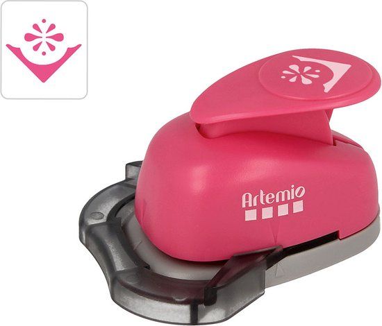 Artemio Hoekpons Bloem 2,5 cm Grijs/Roze