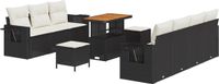 vidaXL Banc de jardin noir et crème