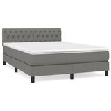vidaXL Boxspringbed met matras, donkergrijs, 140x200 cm, gestoffeerd