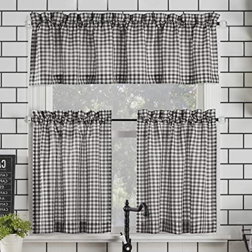 No. 918 918 Parkham Boerderij Plaid Semi-Sheer Keukengordijn Valance