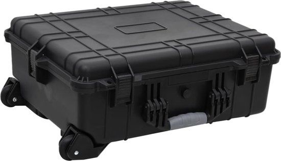 vidaXL Flightcase op wieltjes, 63 x 50 x 23 cm, PP, zwart