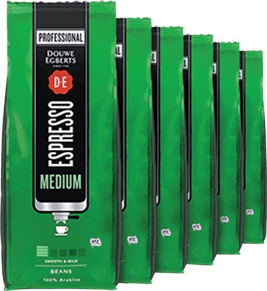 Douwe Egberts Espresso Bonen Medium Roast - 6 x 1kg