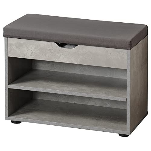 KESPER Schoenenkast met zitkussen - grijs - B 60 x H 47 x D 30 cm