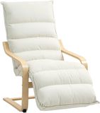 HOMCOM Accentstoel van fluweel (100% polyester) - 67x93x105cm - Crème