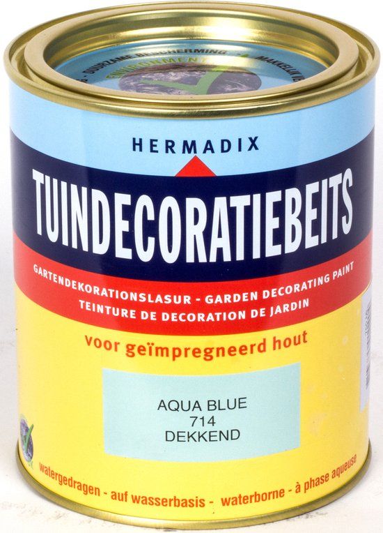 Hermadix Tuindecoratiebeits dekkend 714 Aqua Blue - 0,75 l